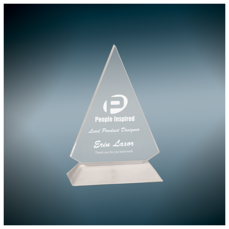 7" Clear Triangle Pop-In Acrylic with Black Base (Extra Small)