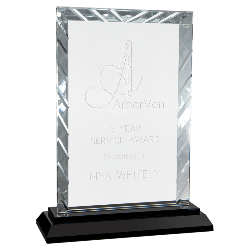 Medium Rectangle Accent Glass with Black Base