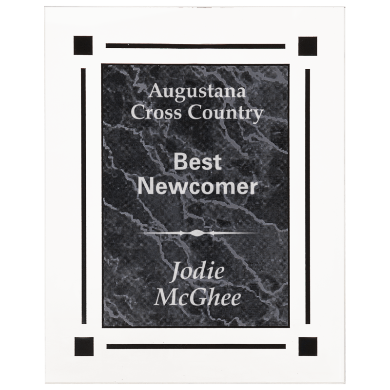Large Black Marble Clear Plaque