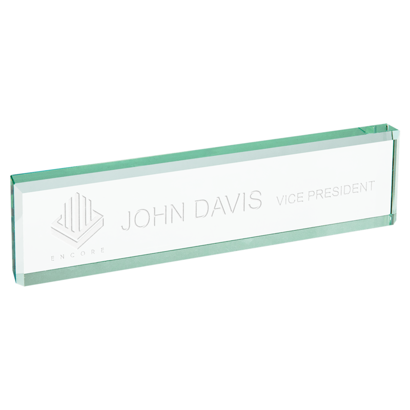 8" Jade Glass Desk Wedge (Extra Small)