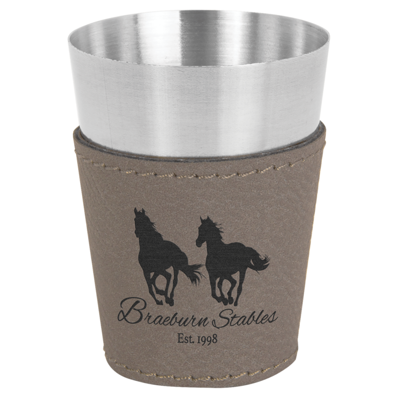 Gray Leatherette Shot Glass
