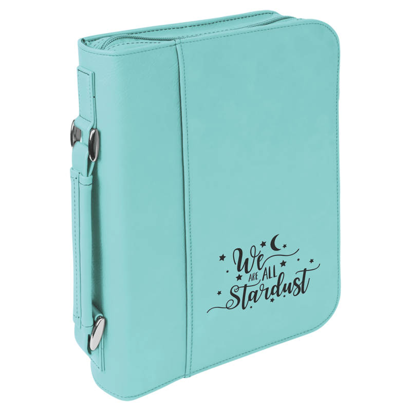 Teal Leatherette 7 1/2" x 10 3/4" Book/Bible Cover with Handle and Zipper