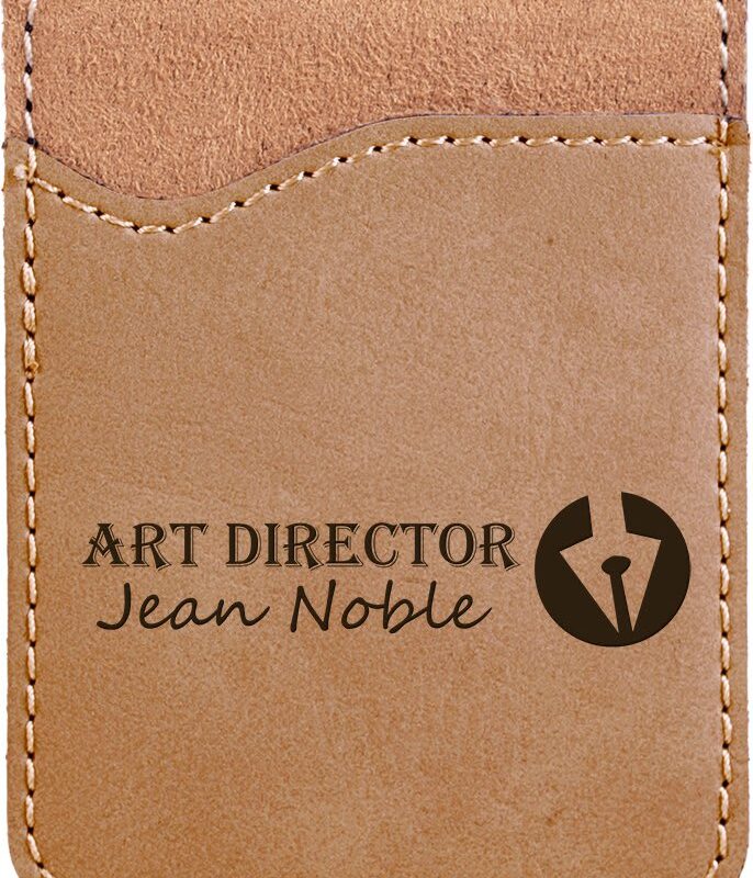 Light Brown Leatherette Phone Wallet