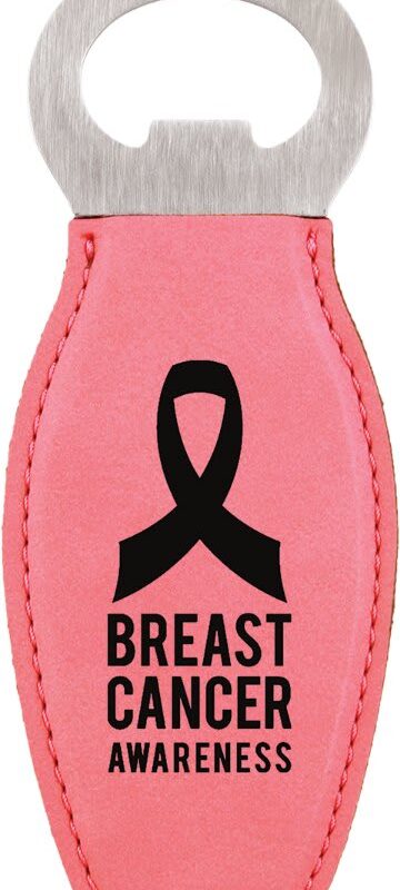 Pink Leatherette Bottle Opener with Magnet