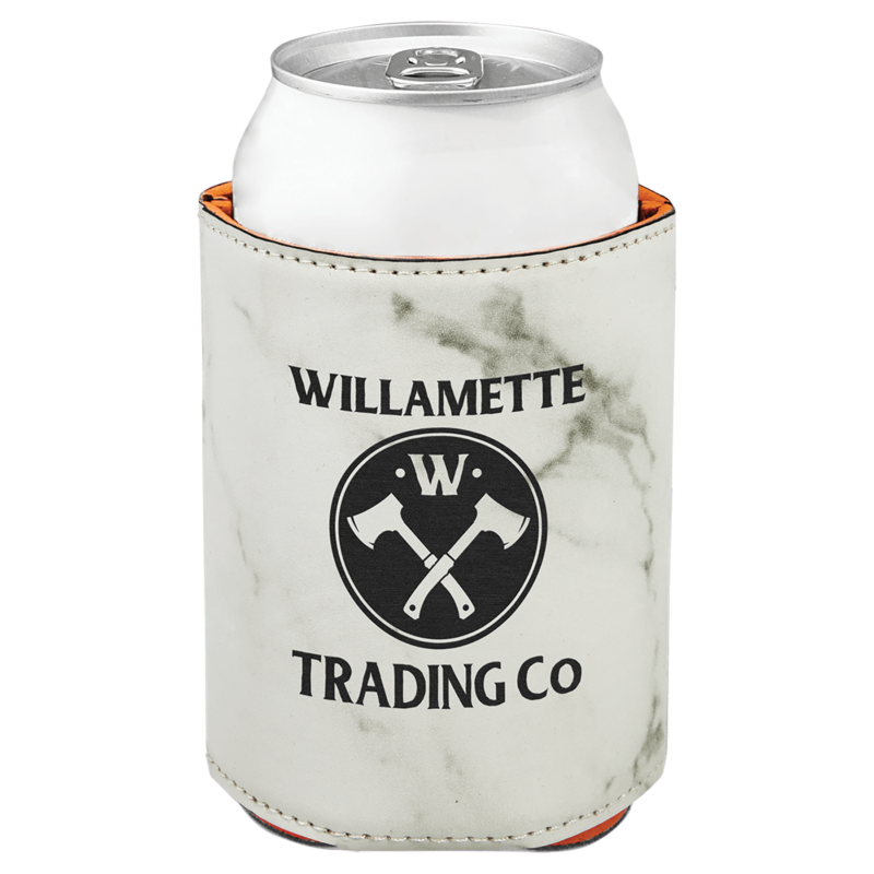 White Marble Leatherette Beverage Holder