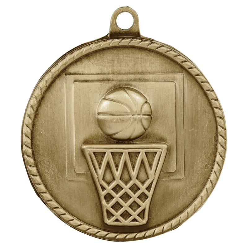 Basketball High Relief Medal-Gold