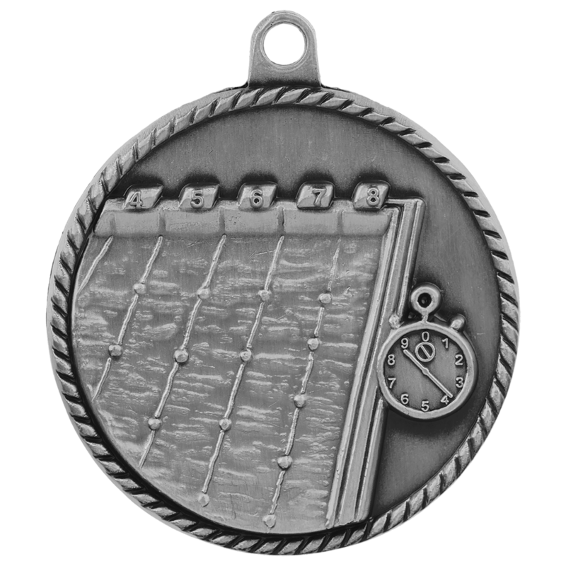 Swimming High Relief Medal-Silver
