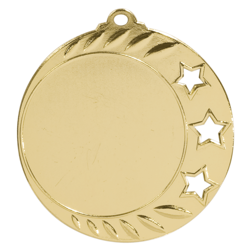 3-Star 2" Insert Holder Medal-Antique Gold (Insert Not Included)