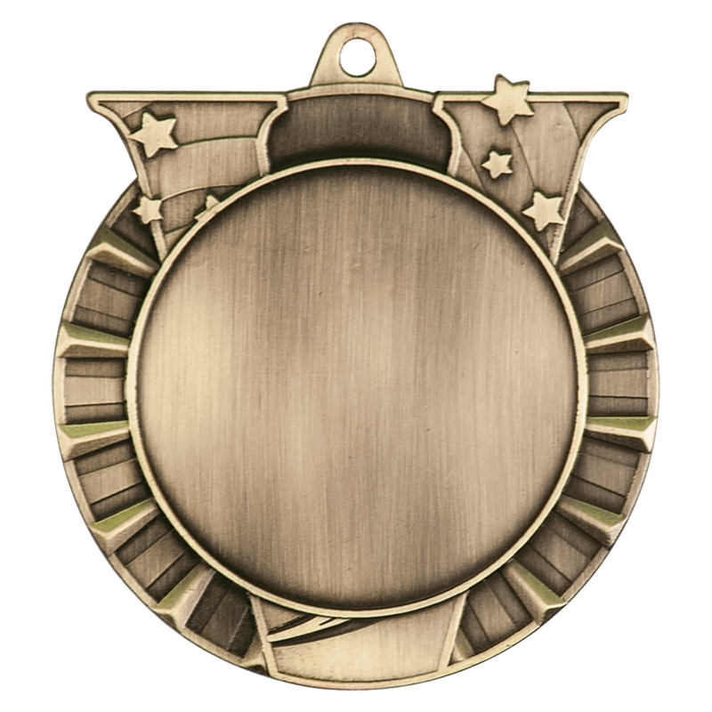 Victory 2" Insert Holder Medal-Antique Gold  (Insert Not Included)