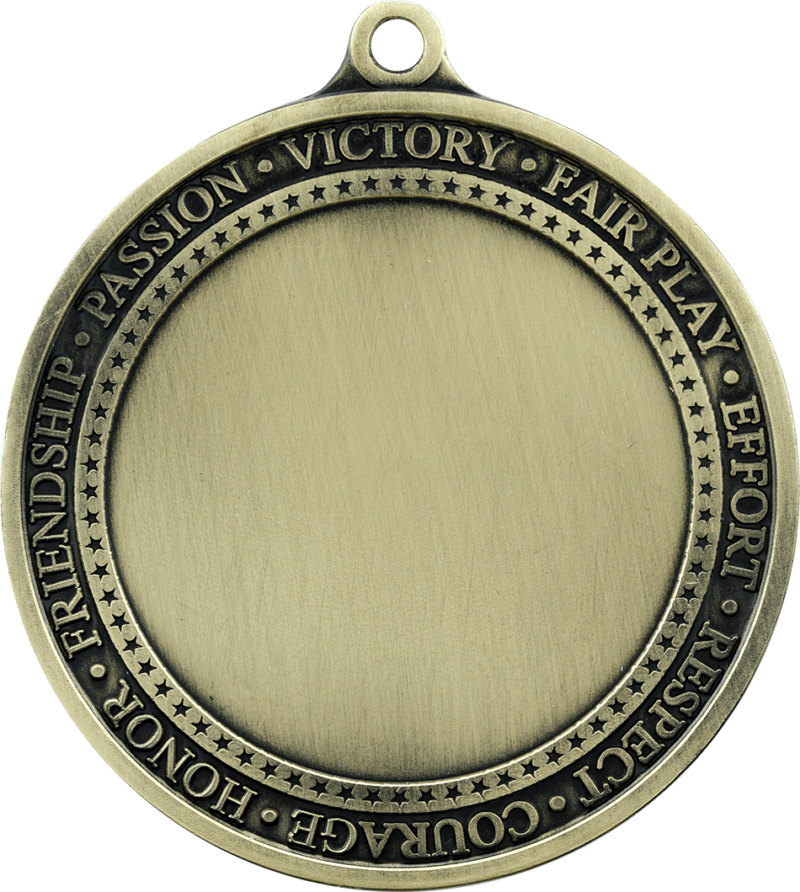 Inspirational 2" Insert Holder Medal-Antique Gold (Insert Not Included)