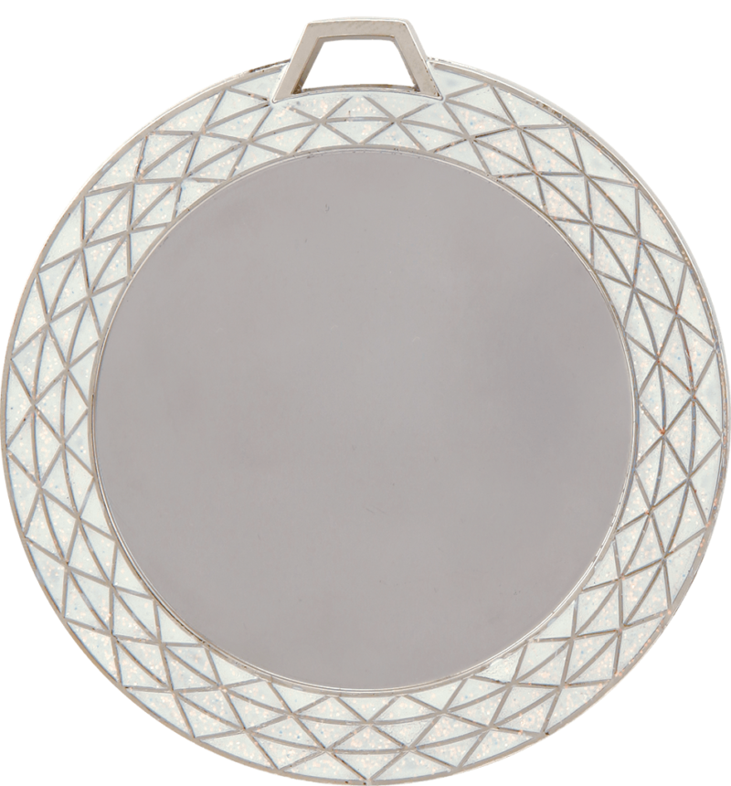 White Bling 2" Insert Holder Medal  (Insert Not Included)