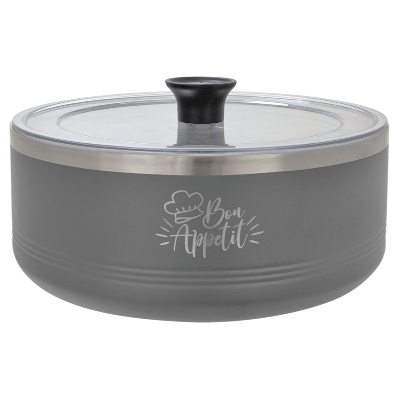 Gray Polar Camel 3 Quart Serving Bowl with Lid