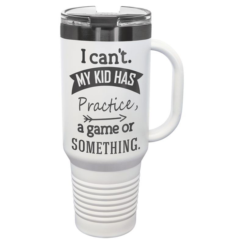 Polar Camel 40 oz. White/Ghost Black ION-Plated Travel Mug with Straw