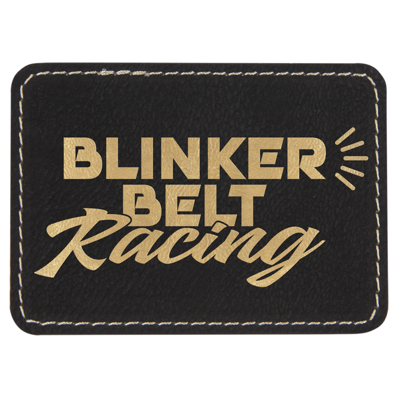 Black/Gold Leatherette Rectangle Patch