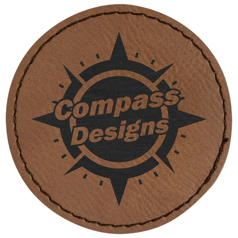 Dark Brown Leatherette Round Patch