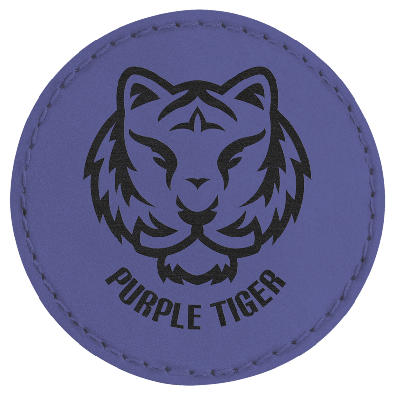 Purple Leatherette Round Patch