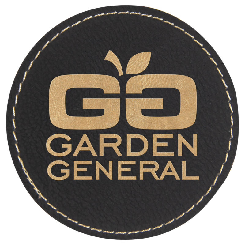 Black/Gold Leatherette Round Patch