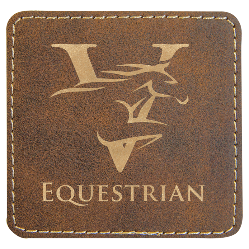 Rustic/Gold Leatherette Square Patch
