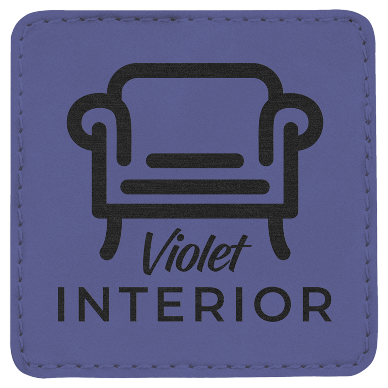 Purple Leatherette Square Patch