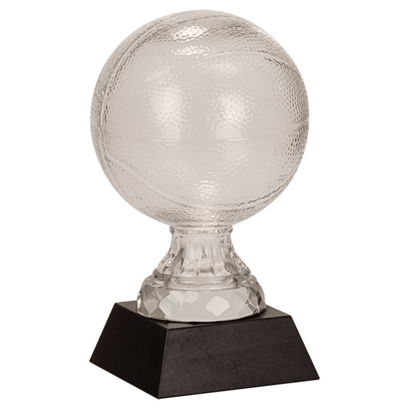 Glass Basketball with Black Marble Base