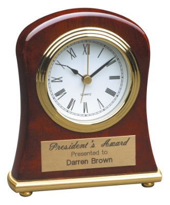 Rosewood Piano Finish Bell Shaped Desk Clock (Extra Small)